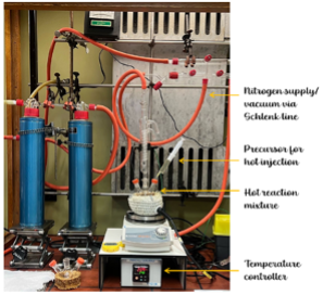 Schlenk line setup for QD synthesis
